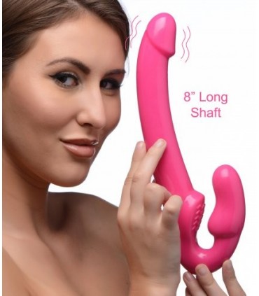 DOUBLE VIBRATION HARNESS REVOLVER SLIM PINK