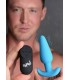 VIBRATED ANAL FORM T SILICONE USB W/ BLUE CONTROL