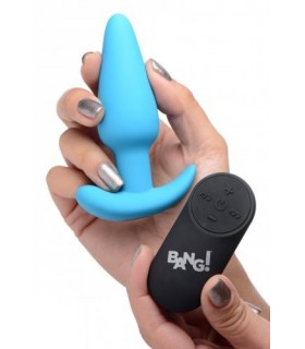 VIBRATED ANAL FORM T SILICONE USB W/ BLUE CONTROL