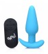 VIBRATED ANAL FORM T SILICONE USB W/ BLUE CONTROL