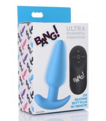 VIBRADO ANAL FORMA T SILICONA USB C/ MANDO AZUL