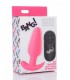 SILICONE ANAL VIBRANT EN FORME DE T USB AVEC CONTRÔLE ROSE