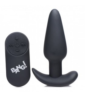 VIBRADO ANAL FORMA T SILICONA USB C/ MANDO NEGRO