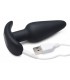 FORME ANAL VIBRÉE USB EN SILICONE T AVEC CONTRÔLE NOIR