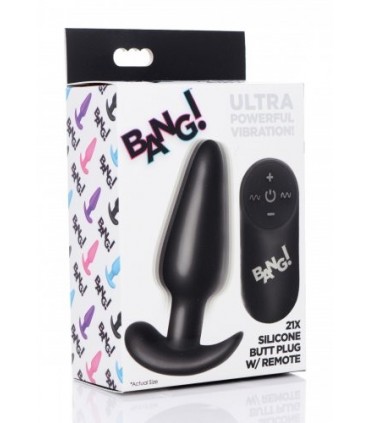 VIBRADO ANAL FORMA T SILICONA USB C/ MANDO NEGRO