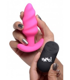 SILICONE ANALE VIBRATO TORNADO USB CON CONTROLLO ROSA