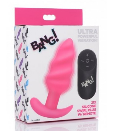 VIBRADO ANAL TORNADO SILICONA USB C/ MANDO ROSA