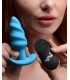 SILICONE ANAL VIBRÉ TORNADO USB AVEC CONTRÔLE BLEU