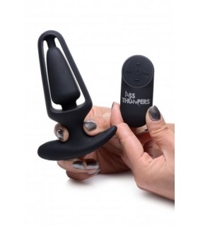 HOLLOW PLUG USB SILICONE VIBRATOR WITH BLACK CONTROL