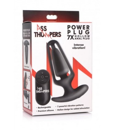 PLUG HUECO VIBRADOR SILICONA USB C/ MANDO NEGRO