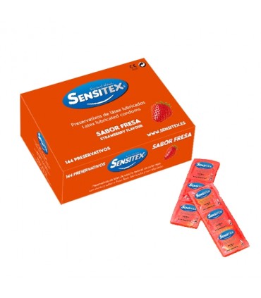 SENSITEX SABOR FRESA VEGANO CAJA 144 UDS.