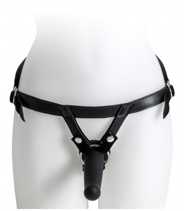 HARNESS WITH BLACK DILDO SIZE L