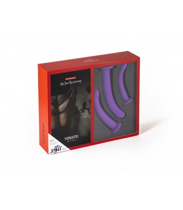 SET DI IMBRAGATURA CON DILDOS VIOLA TAGLIE S / M / L