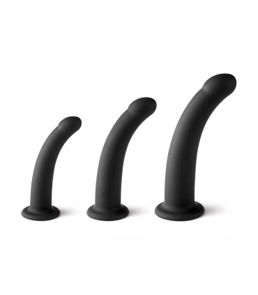 IMBRACATURA CON SET DILDOS NERI TAGLIE S/M/L