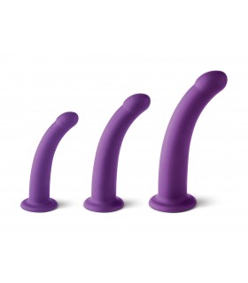 SET OF 3 DILDOS SIZE S / M / L PURPLE