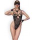 CR4488 3 PIECE BLACK OPEN BODYSUIT L/XL