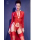 CR4419 BODY CON TANGA Y MEDIAS ROJO L