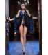 CR3859 BABYDOLL CON PERIZOMA BLU-NERO S/M