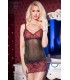 CR3601 ROBE AVEC STRING NOIR-ROUGE S/M