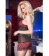 CR3601 ROBE AVEC STRING NOIR-ROUGE S/M