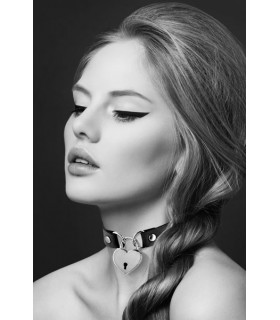 COLLAR CANDADO CORAZÓN NEGRO