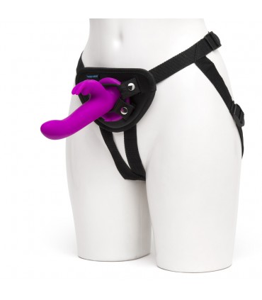 HAPPY RABBIT VIBRIERENDES STRAP ON HARNESS SET LILA