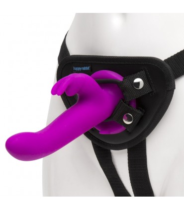 HAPPY RABBIT VIBRIERENDES STRAP ON HARNESS SET LILA