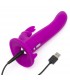 HAPPY RABBIT VIBRATING STRAP ON HARNESS SET PURPLE