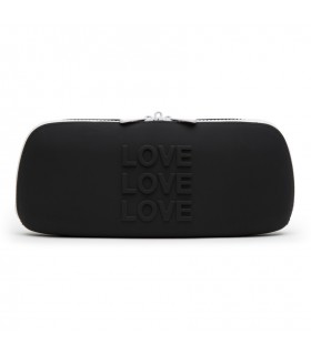 HAPPY RABBIT LOVE STORAGE ZIP BAG MEDIUM BLACK