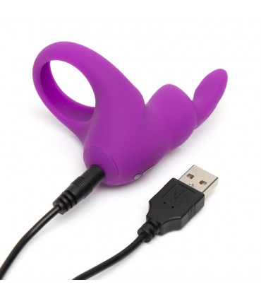 HAPPY RABBIT RECHARGEABLE COCK RING PURPLE