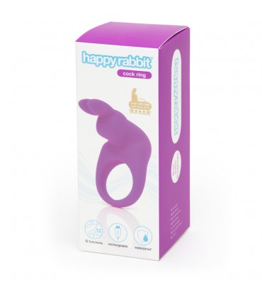 HAPPY RABBIT RECHARGEABLE COCK RING PURPLE