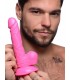 DILDO REALÍSTICO C/ TESTÍCULOS 16'5 CM ROSA