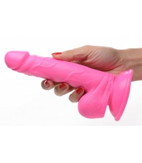 REALISTIC DILDO W/ TESTICLES 16'5 CM PINK