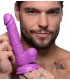 DILDO REALISTE A TESTICULES 16'5 CM VIOLET