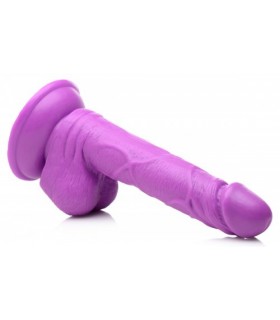 DILDO REALISTE A TESTICULES 16'5 CM VIOLET