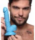 REALISTISCHER DILDO MIT HODEN 16,5 CM BLAU