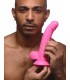 DILDO REALISTE A TESTICULES 19 CM ROSE