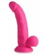 DILDO REALISTE A TESTICULES 19 CM ROSE