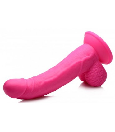 DILDO REALISTICO CON TESTICOLI 19 CM ROSA