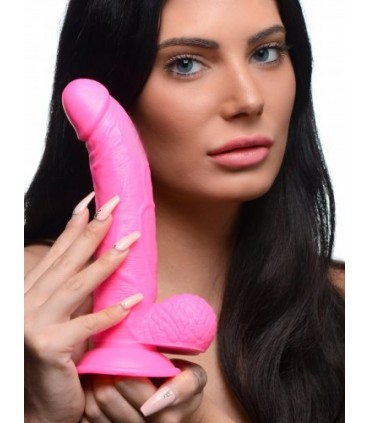 DILDO REALISTICO CON TESTICOLI 19 CM ROSA