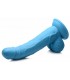 REALISTIC DILDO W/ TESTICLES 19 CM BLUE