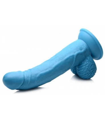 DILDO REALISTICO CON TESTICOLI 19 CM BLU