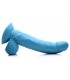 DILDO REALISTE A TESTICULES 19 CM BLEU