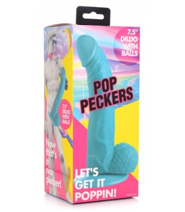 DILDO REALISTICO CON TESTICOLI 19 CM BLU