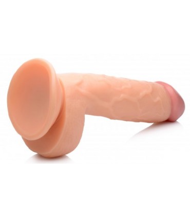 DILDO REALISTE A TESTICULES 21 CM FLESH