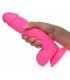 DILDO REALISTE A TESTICULES 21 CM ROSE