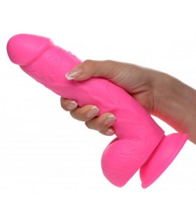 REALISTIC DILDO W/ TESTICLES 21 CM PINK