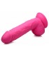 DILDO REALISTE A TESTICULES 21 CM ROSE