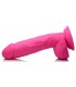 DILDO REALISTE A TESTICULES 21 CM ROSE