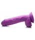 DILDO REALISTE A TESTICULES 21 CM VIOLET